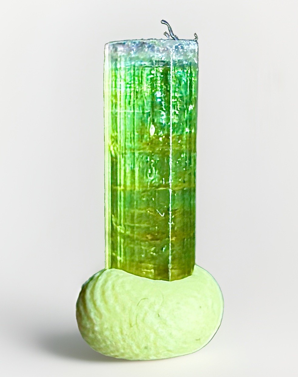Rare Brilliant Neon Green Purple Tip Tourmaline Crystal Natural Raw Specimen