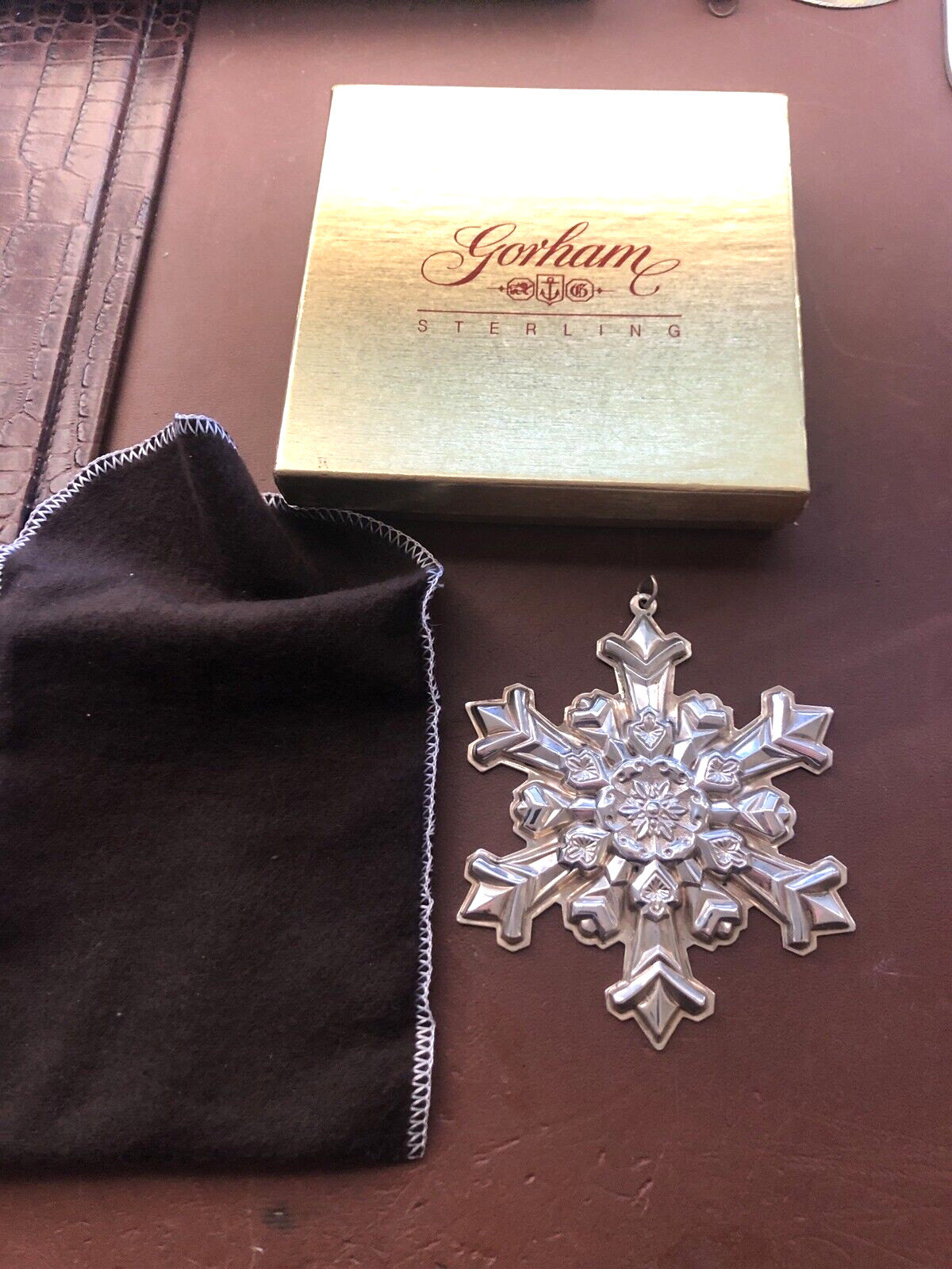 Vintage 1995 Gorham Sterling Silver Christmas Snowflake Tree Ornament 27 grams