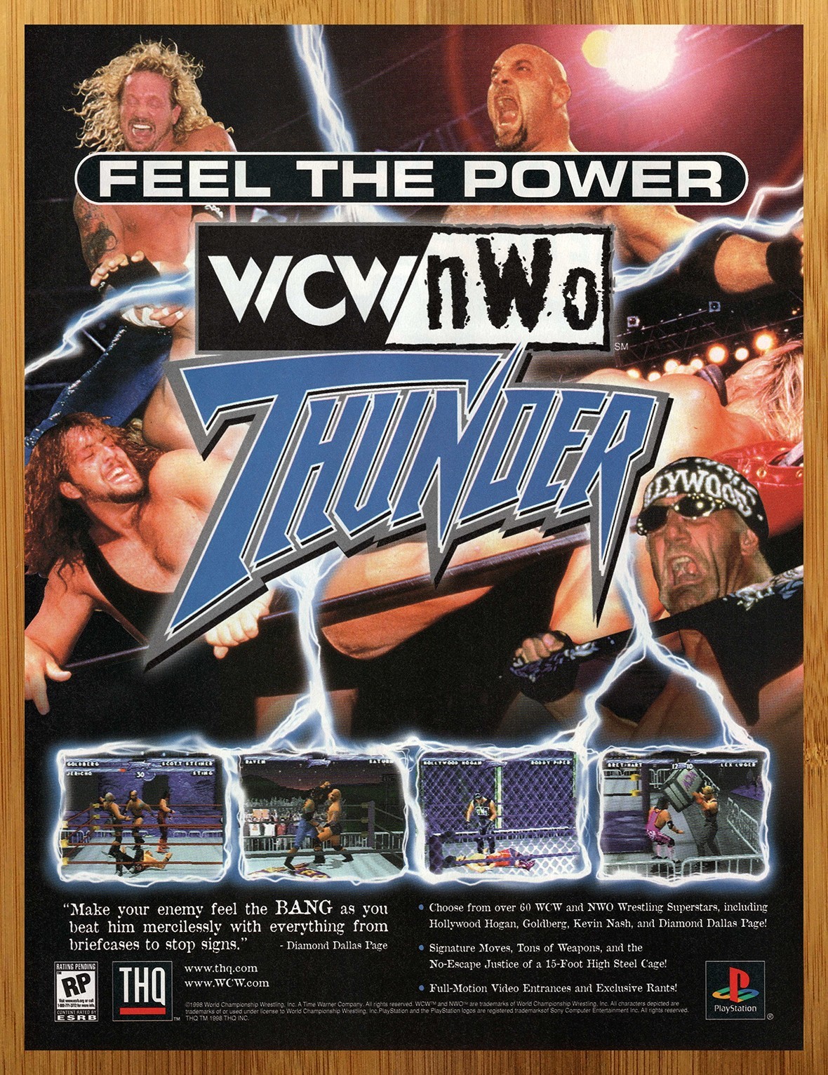 1999 WCW/NWO Thunder Playstation 1 PS1 Print Ad/Poster Wrestling Hulk Hogan Art