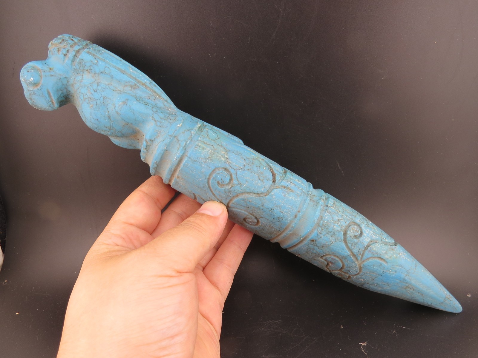 China,old  jade,Hongshan culture,collectibles,rare  eagle Scepter, statue A060