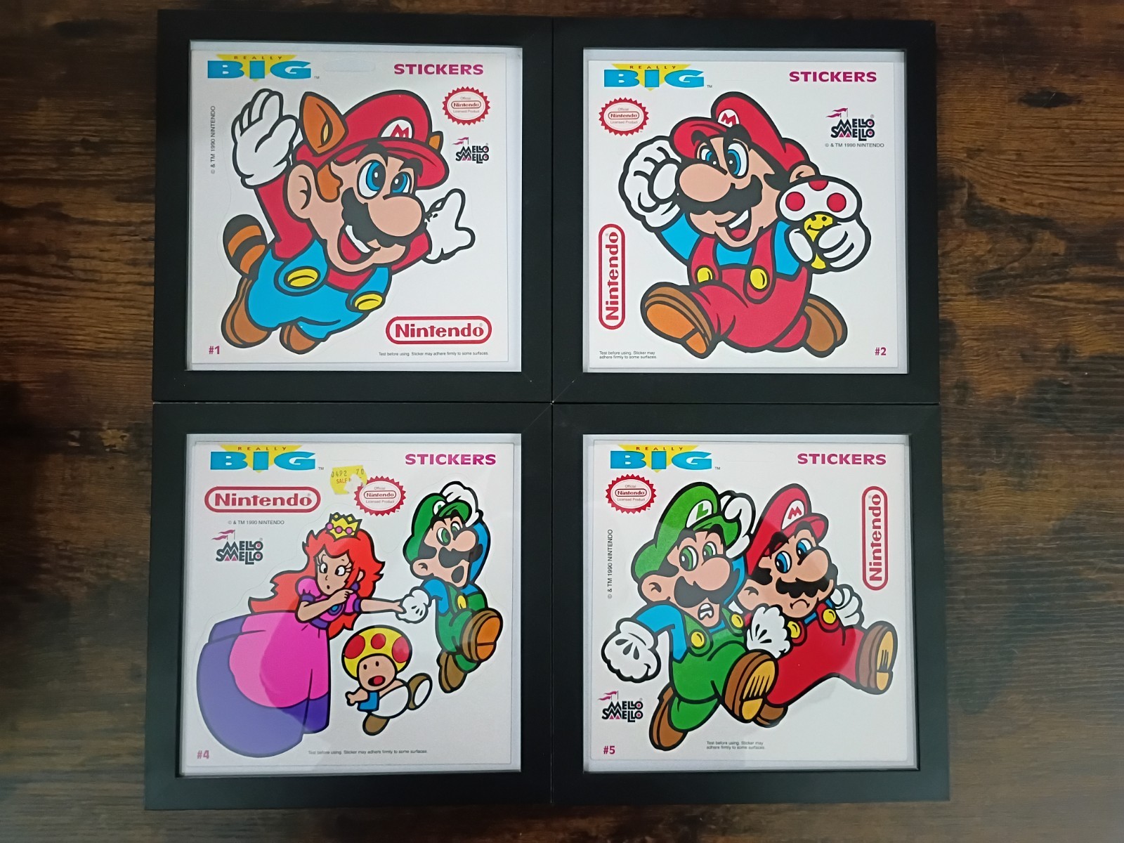 1990 SUPER MARIO Mello Smello Really Big Sticker 1 2 4 5 Luigi Peach Toad NES