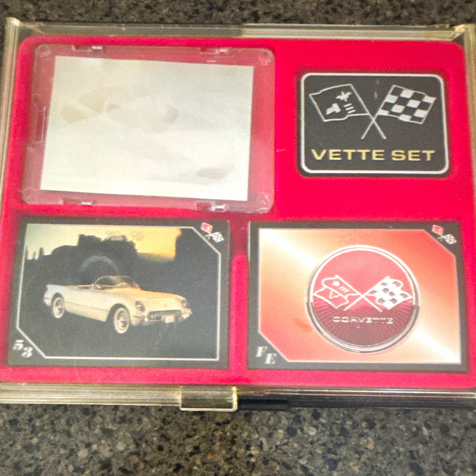 Corvette Vette Set Collectible Set in Plastic Case, Red & Black