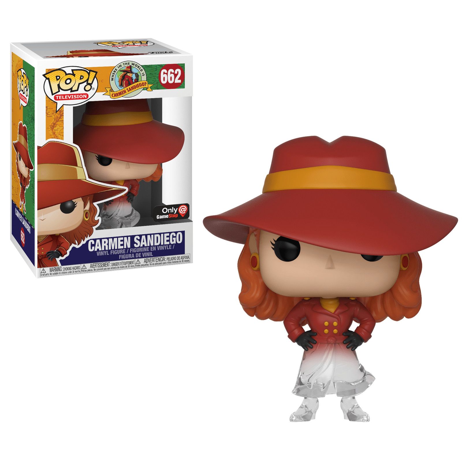 Funko POP Television Carmen Sandiego Translucent #662 GameStop Exclusive