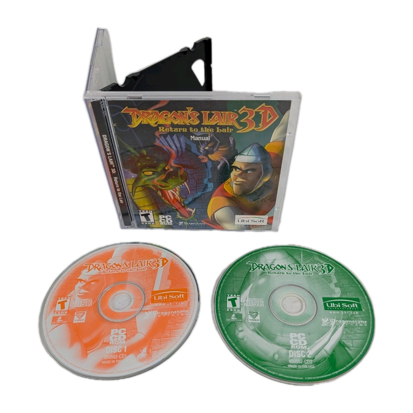 Dragon's Lair 3D Return to the Lair PC 2 CD Discs Complete W/ Manual Ubisoft