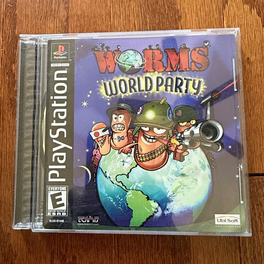 Ubisoft Worms World Party PS1 E 2001 Strategy Tactical NTSC-U/C CIB