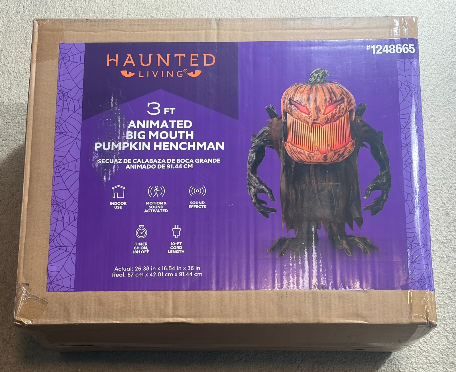 Haunted Living 3 ft Animated Big Mouth Pumpkin Henchman - Halloween Animatronic