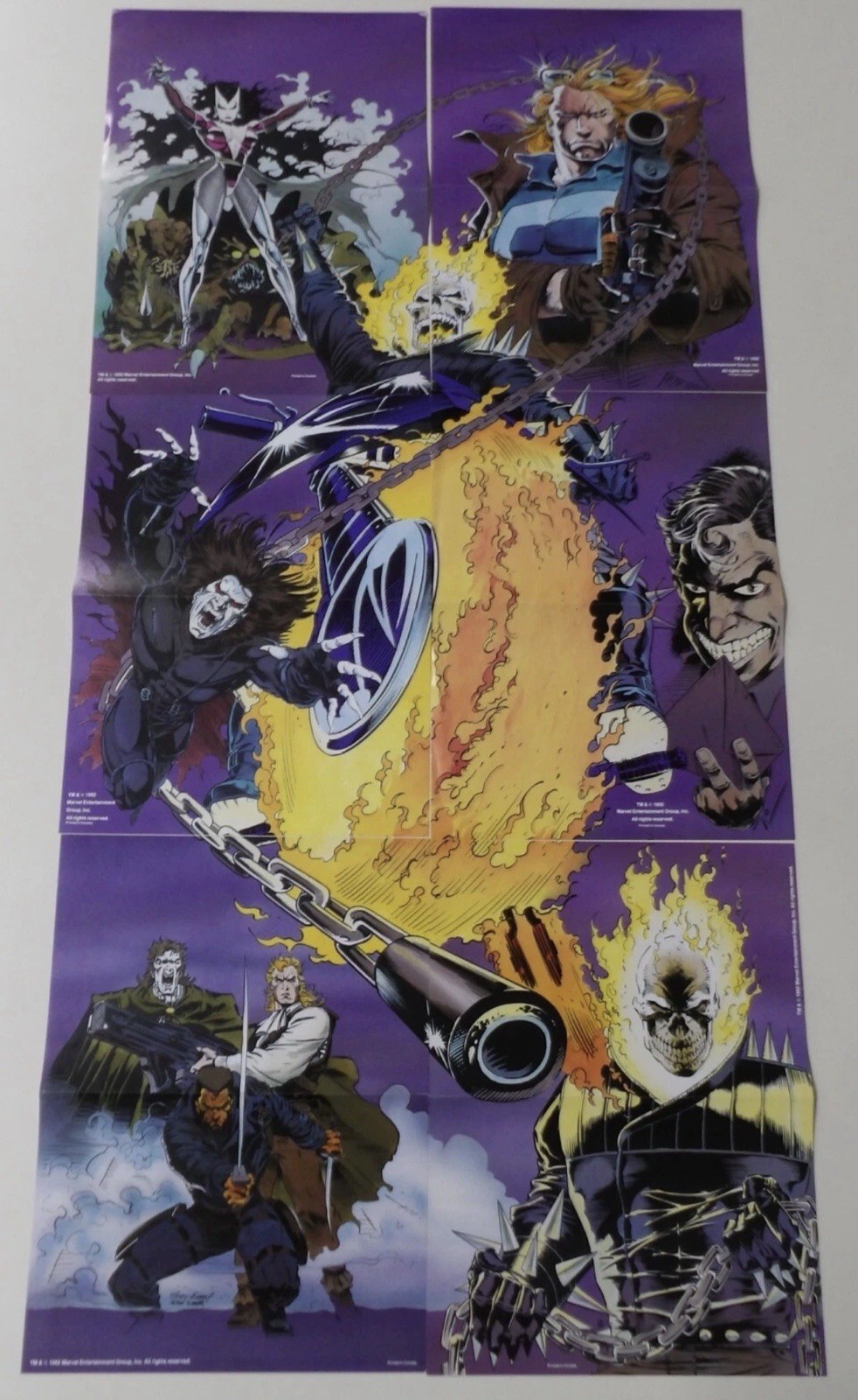 Rise of the Midnight Sons Set of (1-6) Connecting Posters Ghost Rider Blade 1992
