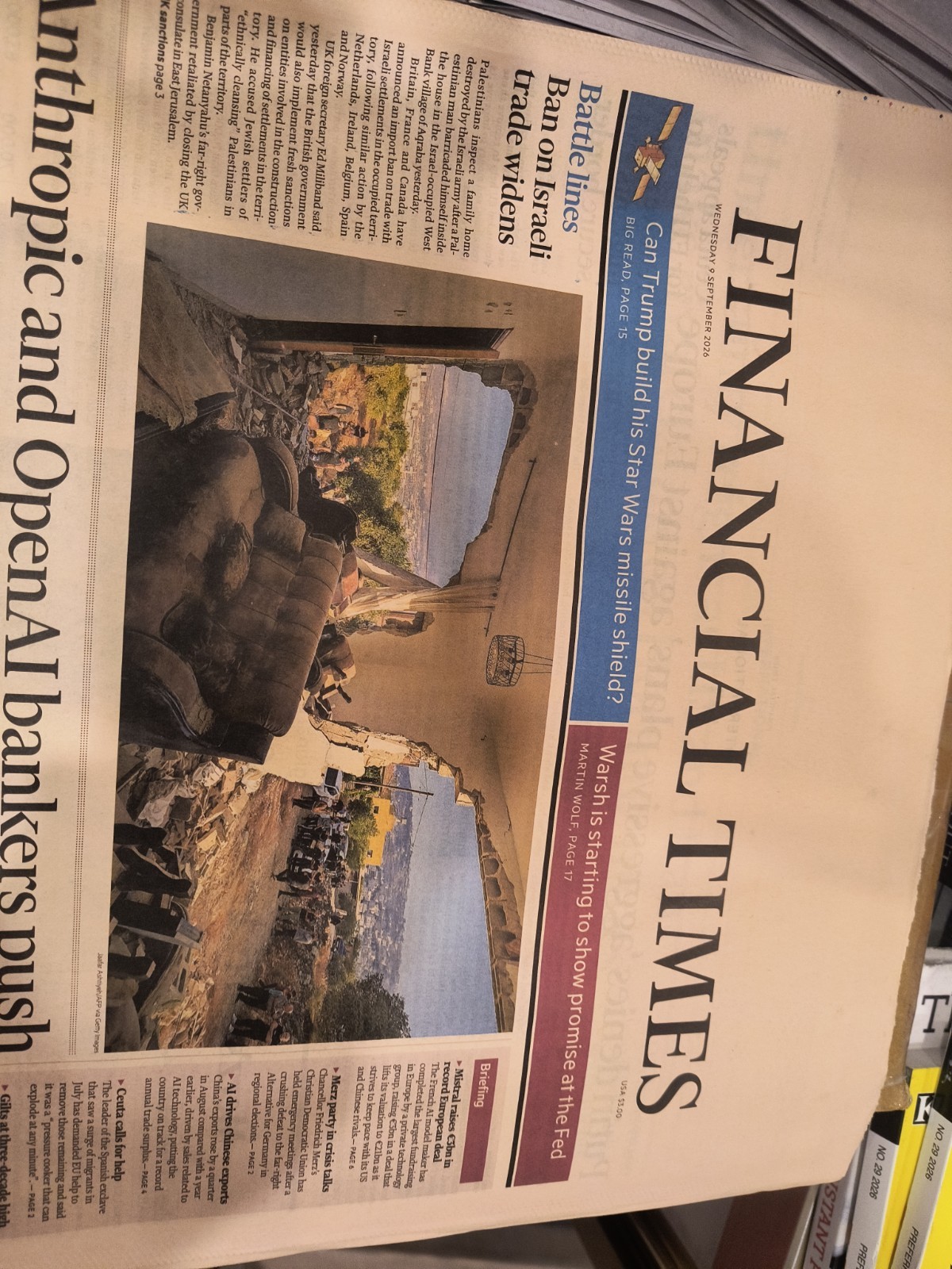 The Financial Times Wednesday September 9 2026