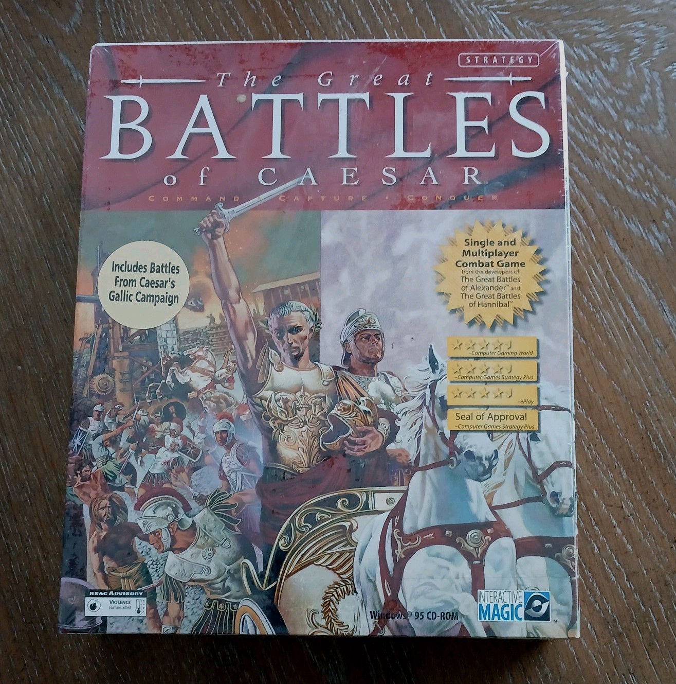 The Great Battles of Caesar - Rare New Sealed Large Retail Box - PC CD-ROM