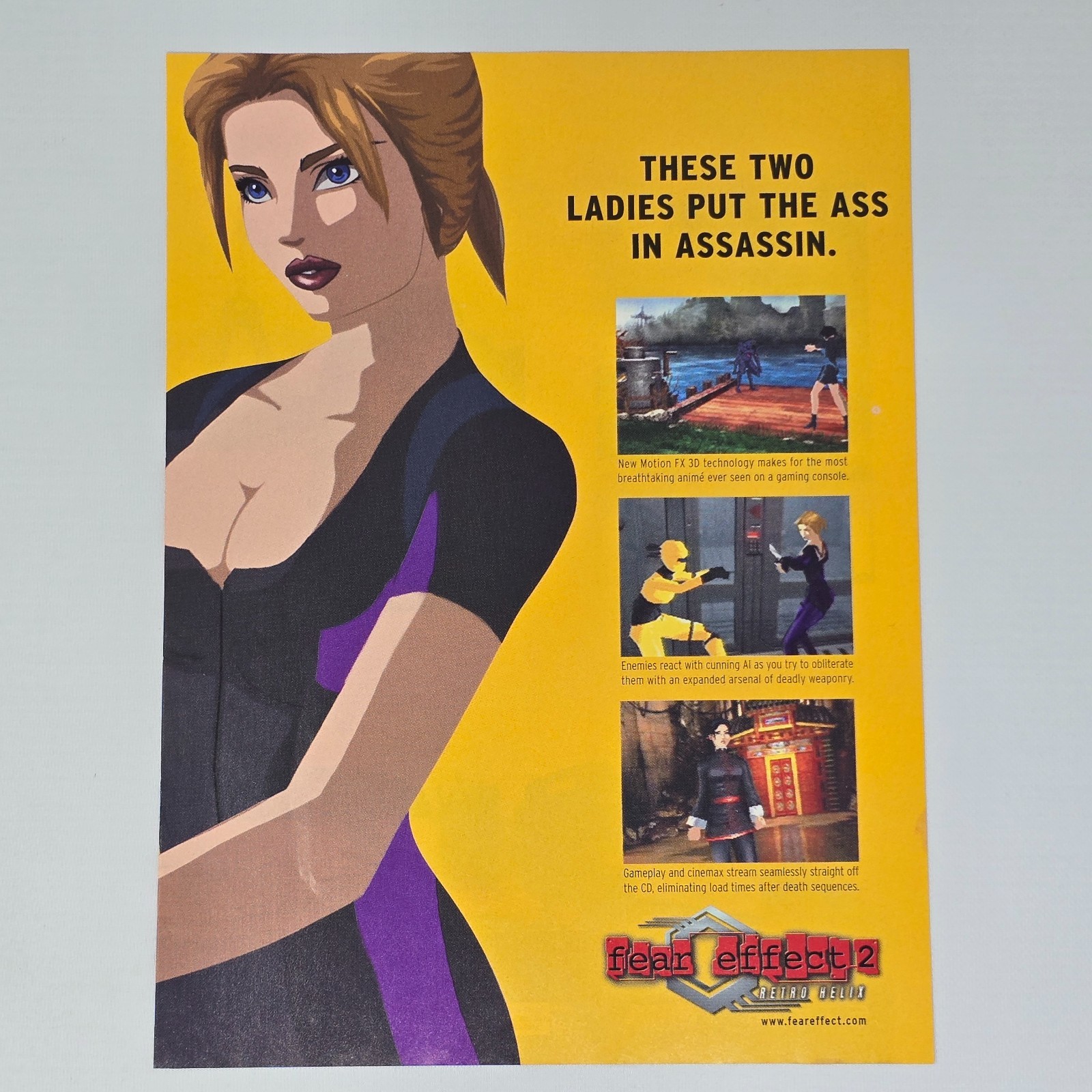 Fear effect 2 Retro Helix PlayStation PS1 Authentic Magazine Ad