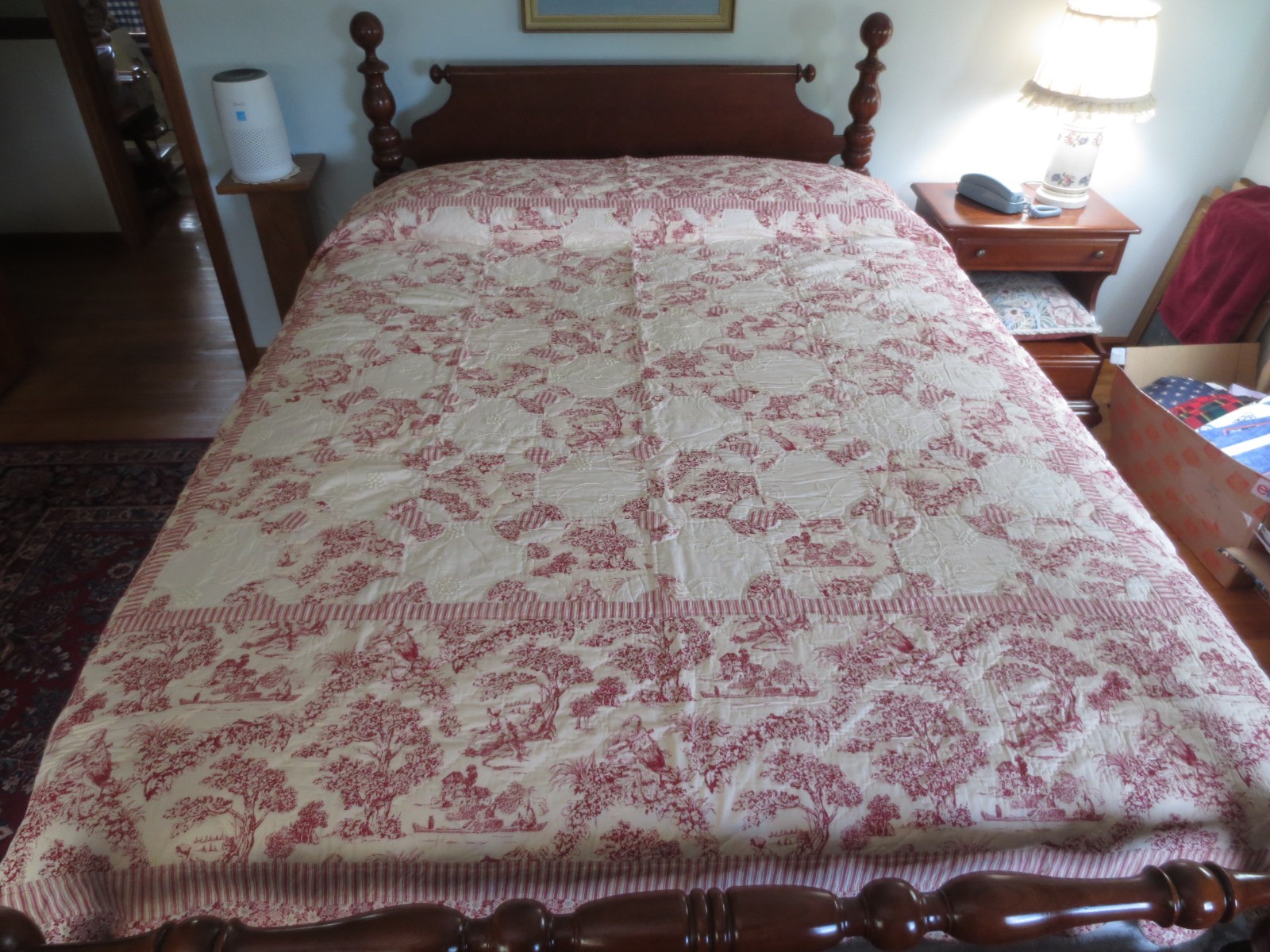 NIP COUNTRY LIVING Hand Quilted TOILE DESIGN Reversible COTTON QUILT   - 92