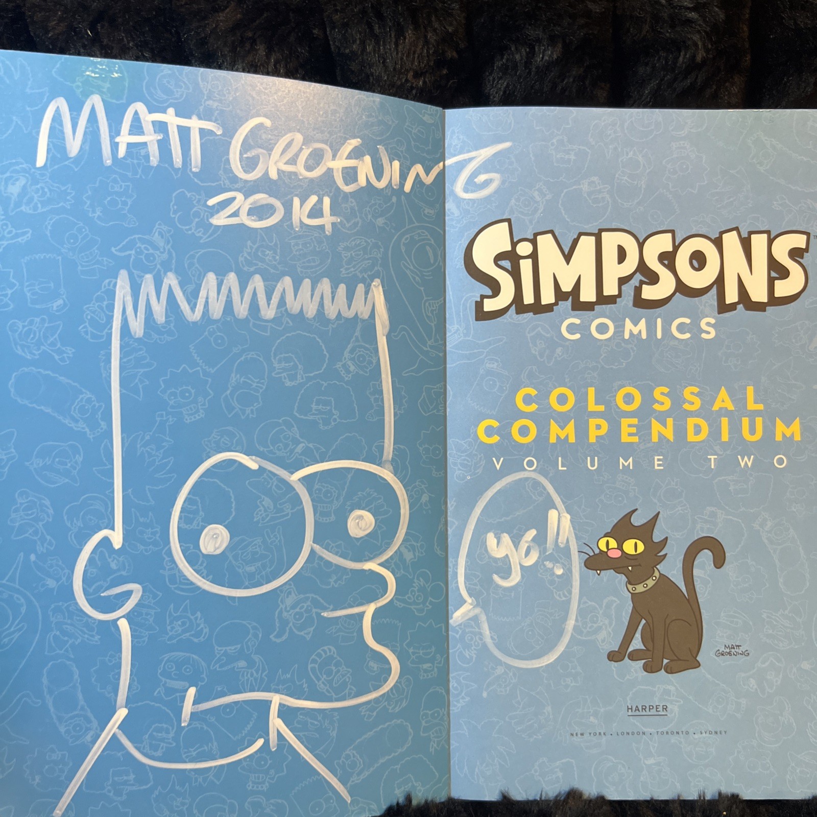 Simpsons Comics Colossal Compendium #2 2014 w/ SIGNED MATT GROENING SKETCH 🔥🔥