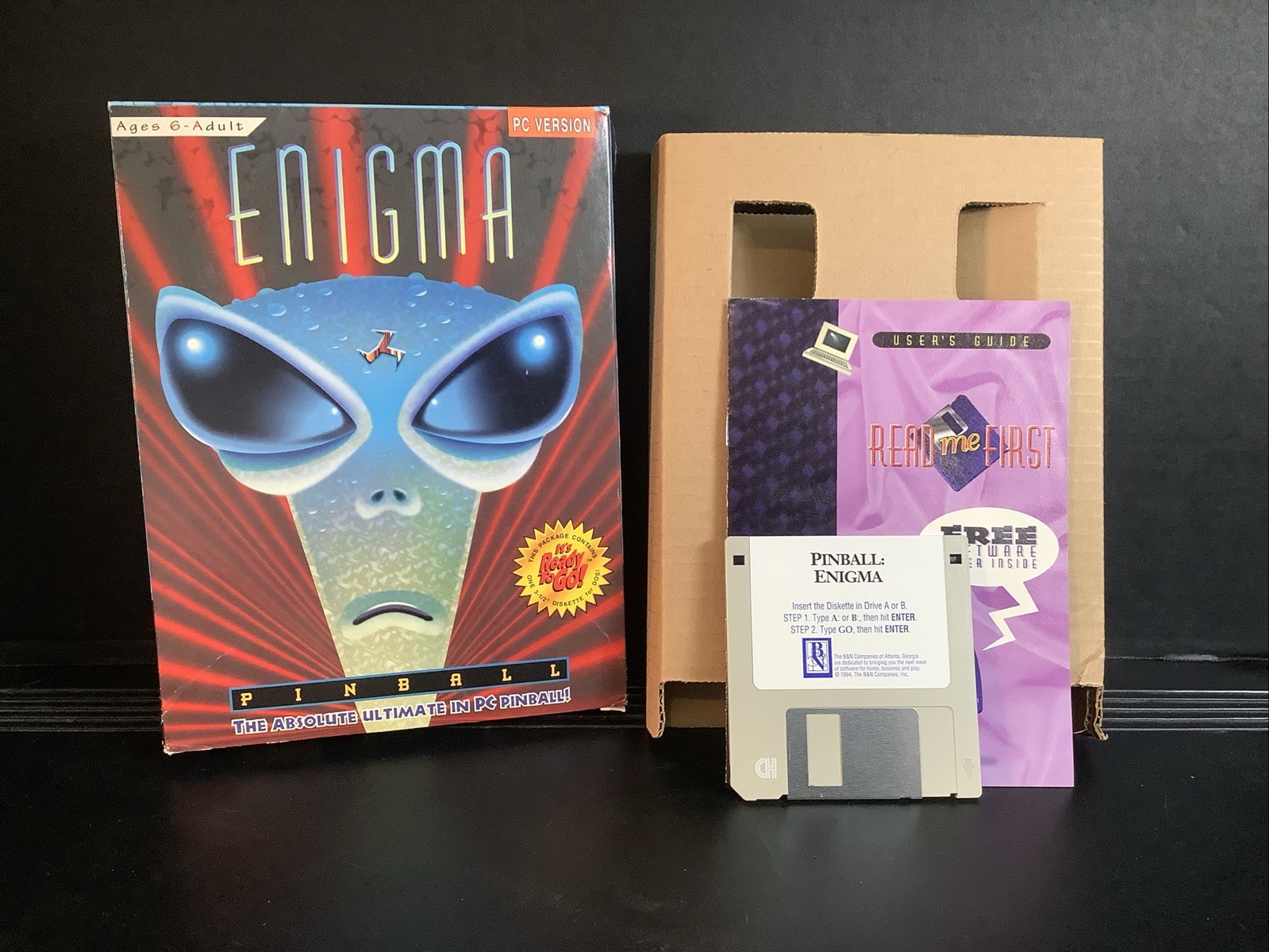 Vintage 1994 Epic Pinball: Enigma PC game (DOS) IBM / Tandy 3.5 Disk With Box