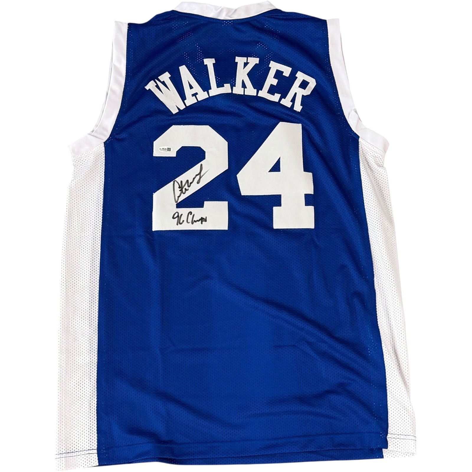 Antoine Walker Autographed Kentucky Wildcats (Blue #24) Custom Jersey w/ 96 Cham