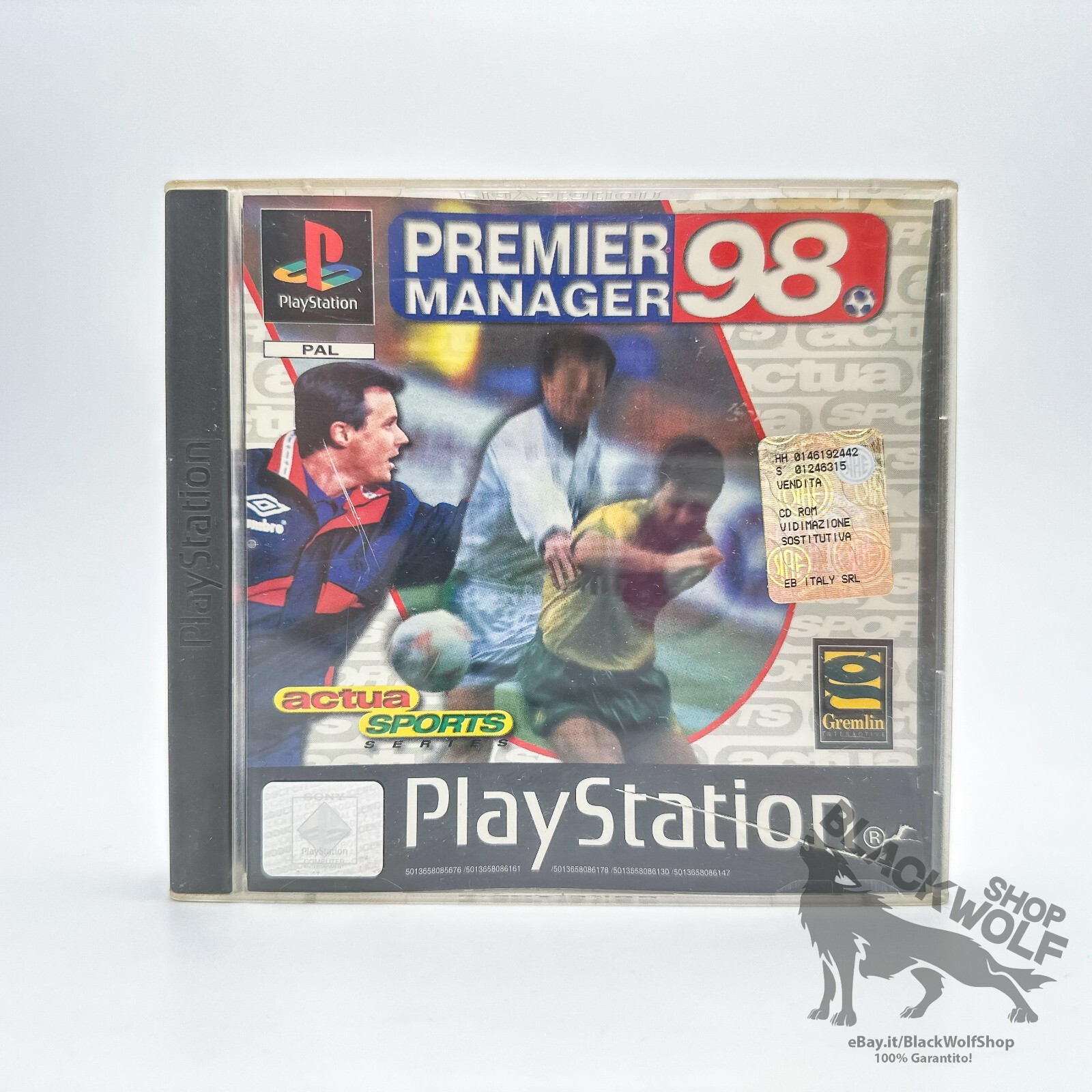 PREMIER MANAGER 98 ACTUA SOCCER - ITALIAN FIRST PRINT - SONY PLAYSTATION 1 PS1