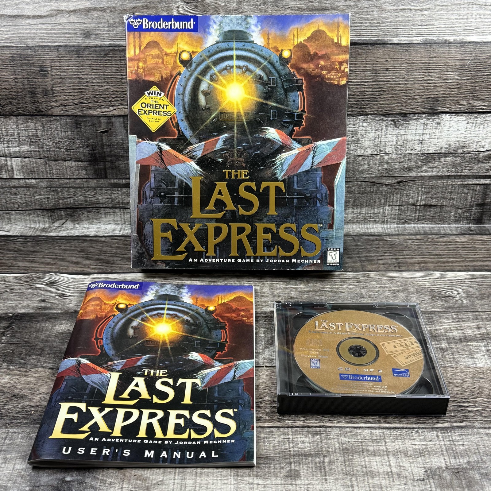 Vintage The Last Express Win 98 DOS Mac CD-ROM Game T Broderbund 3 Disc Big Box
