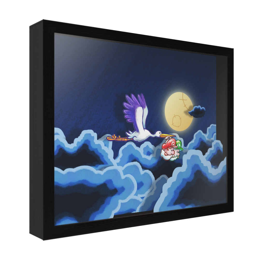 Yoshi's Island (Stork) - 3D Shadow Box (11