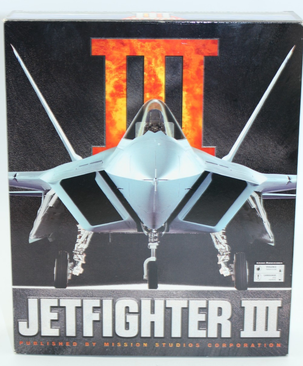 JetFighter III 3 PC Big Box (1996) - Mission Studios - w/ Big Box