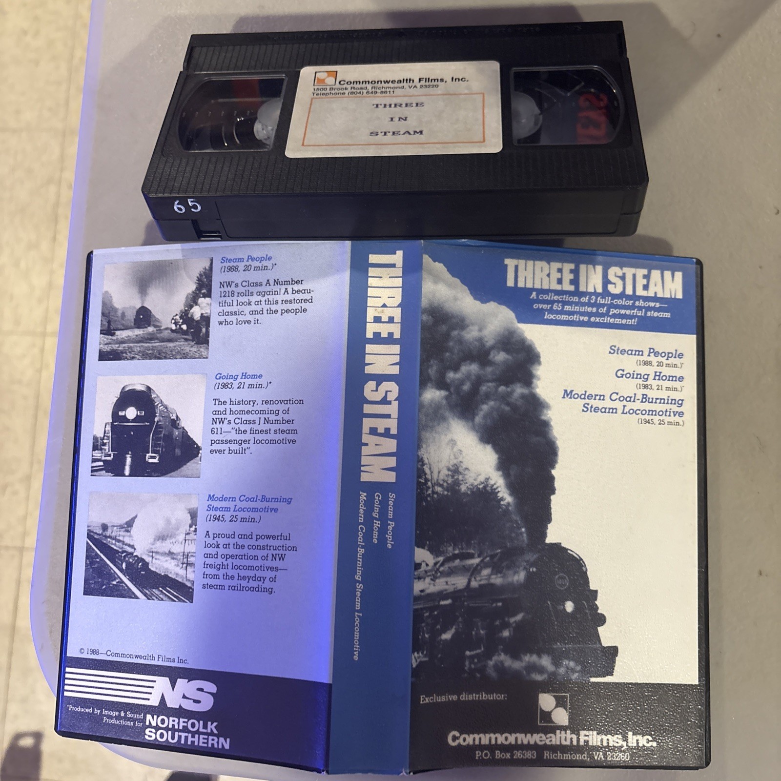 Rare Norfolk & Western 3 in Steam 1988 Trains Railroad 611 VHS 1218 Virginia