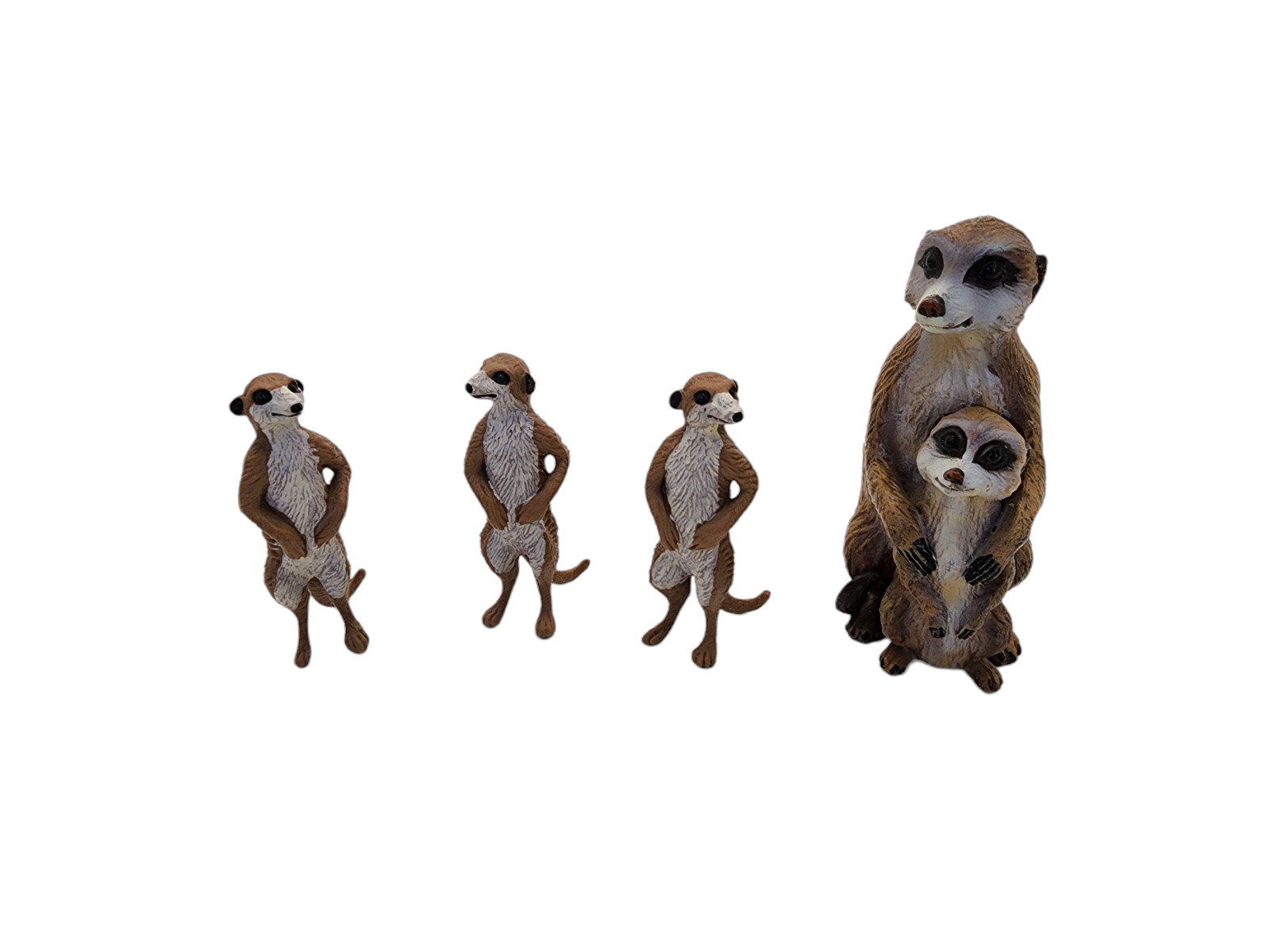 Lot of 4 Safari Ltd ADULT MEERKAT Standing Figure 1998 + Mother and pup
