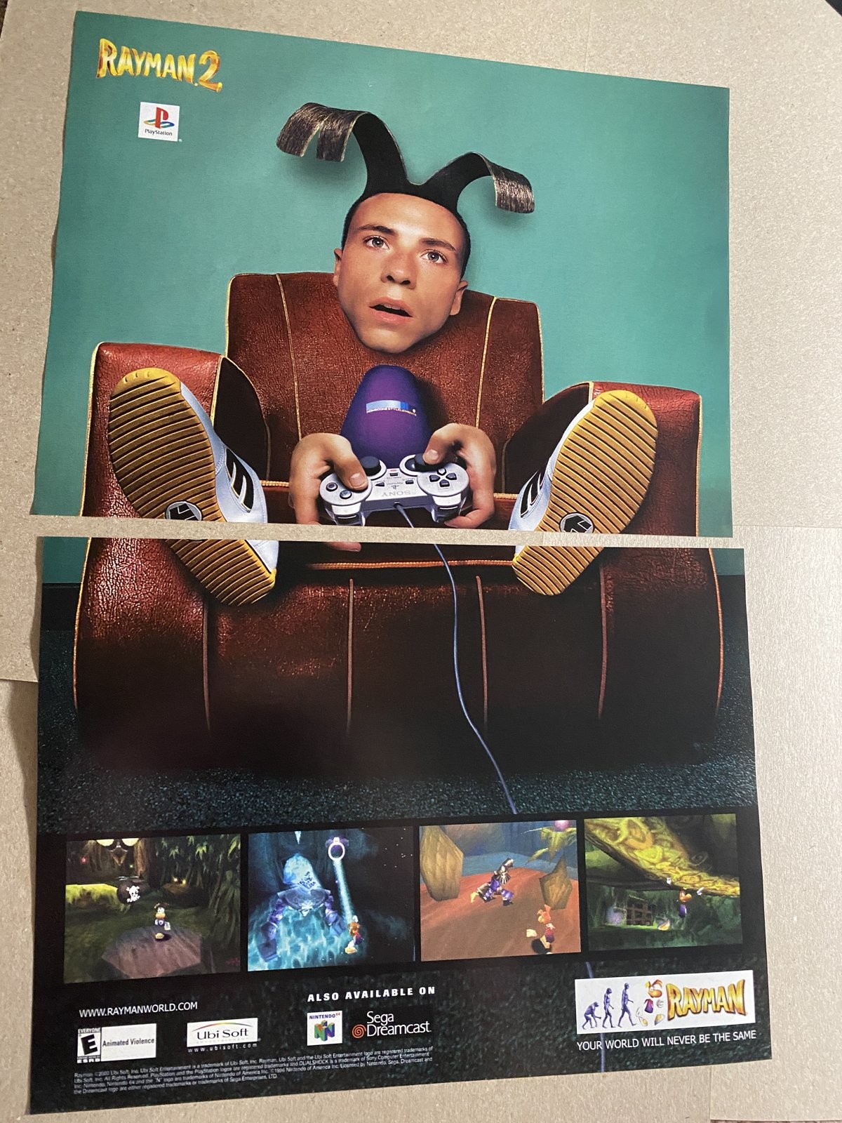 Rayman 2 PlayStation Print Ad Poster Vintage Wall Art