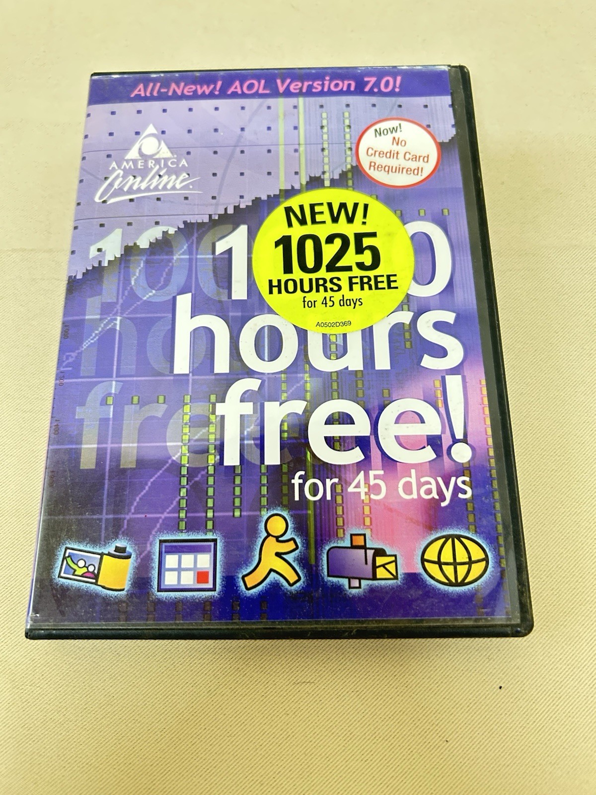Vintage AOL 7.0 America Online CD-ROM 1000 Hours Free Y2K Internet Collectible