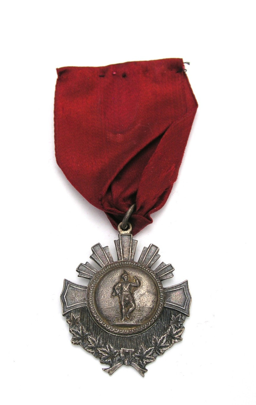 BORDER CITIES OLD BOYS RE-UNION 1922 STERLING SILVER 925 MEDAL ON RIBBON #1