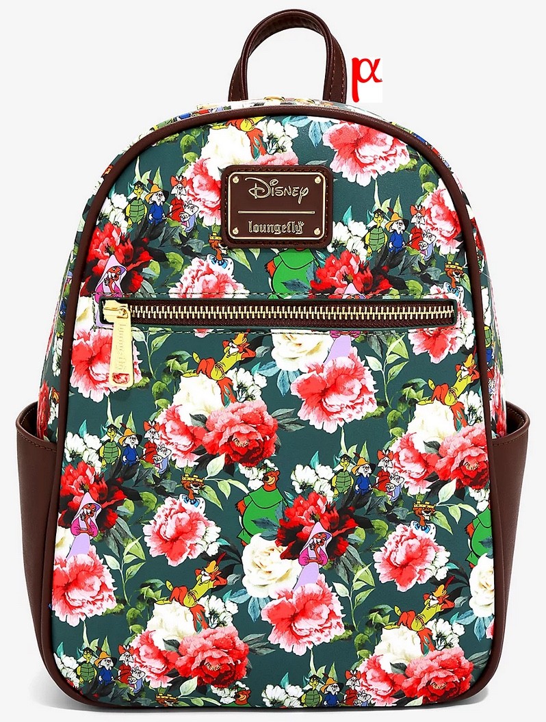 Loungefly Disney Robin Hood Cast Jungle Forest Floral Mini Backpack Exclusive
