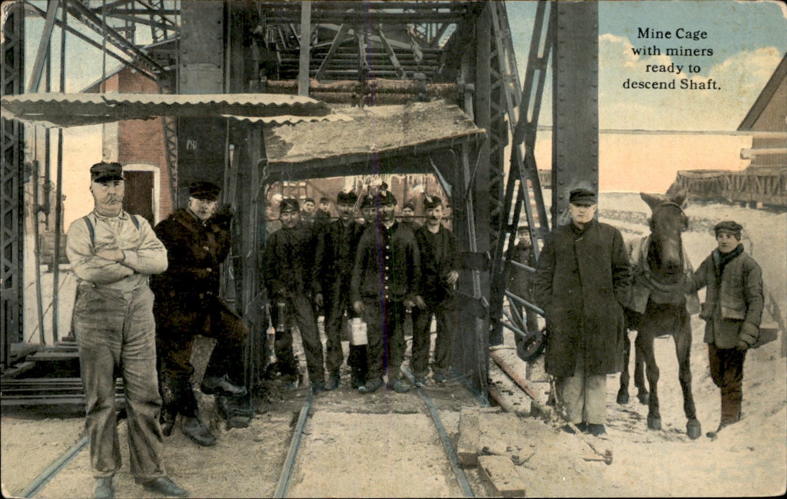 Mining Mine Cage Scranton News Co. c1910s Vintage Postcard bhn
