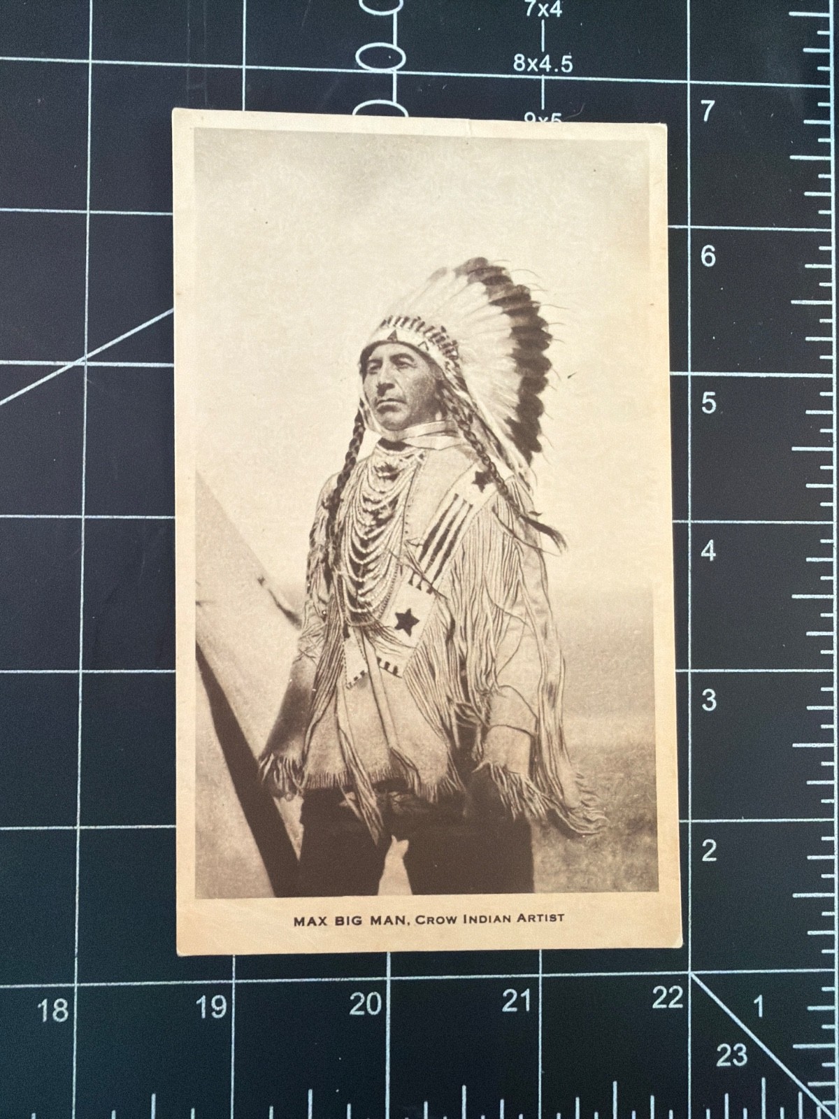Max Big Man Crow Indian Artist Postcard Burlington Route Everywhere West Vintage