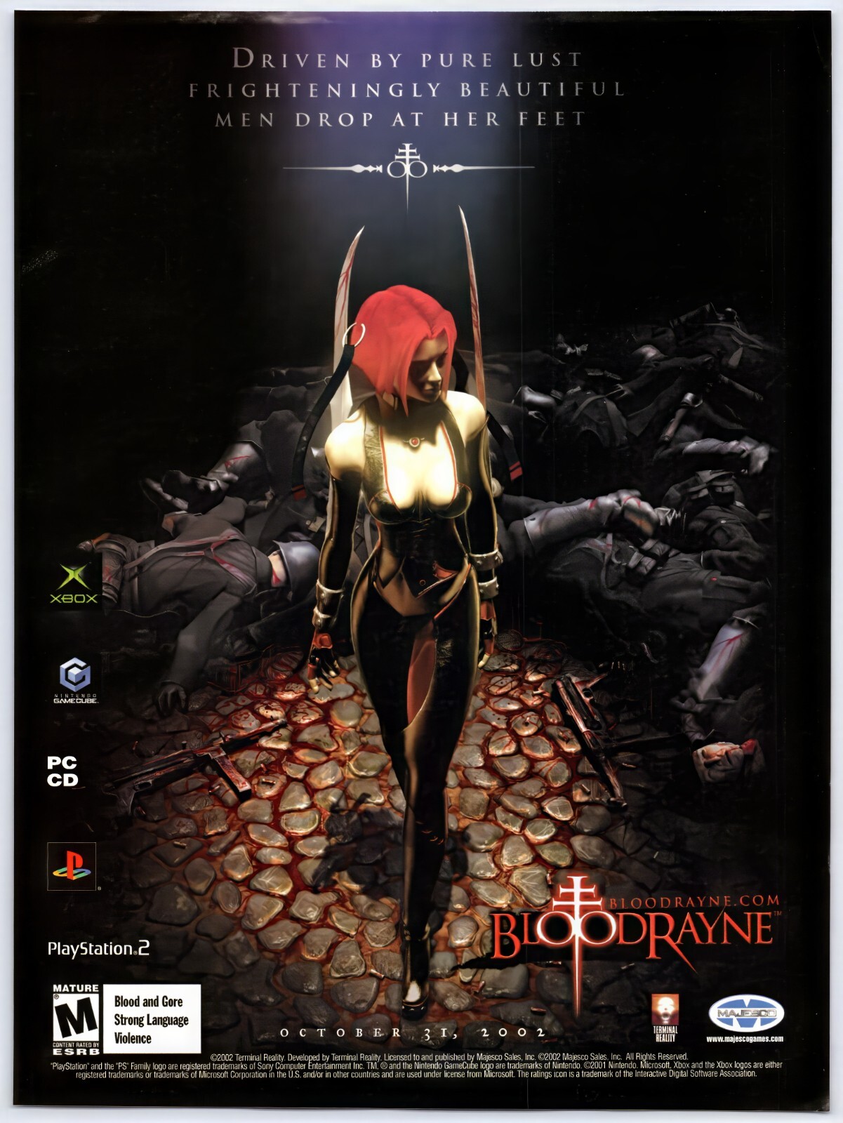 BloodRayne - PS2 Xbox GameCube - Vintage Original Print Ad/Poster Promo Art 2002