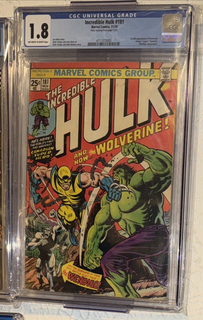 The Incredible Hulk #181 CGC 1.8 1st Wolverine Marvel 1974 Nice Looking 1.8