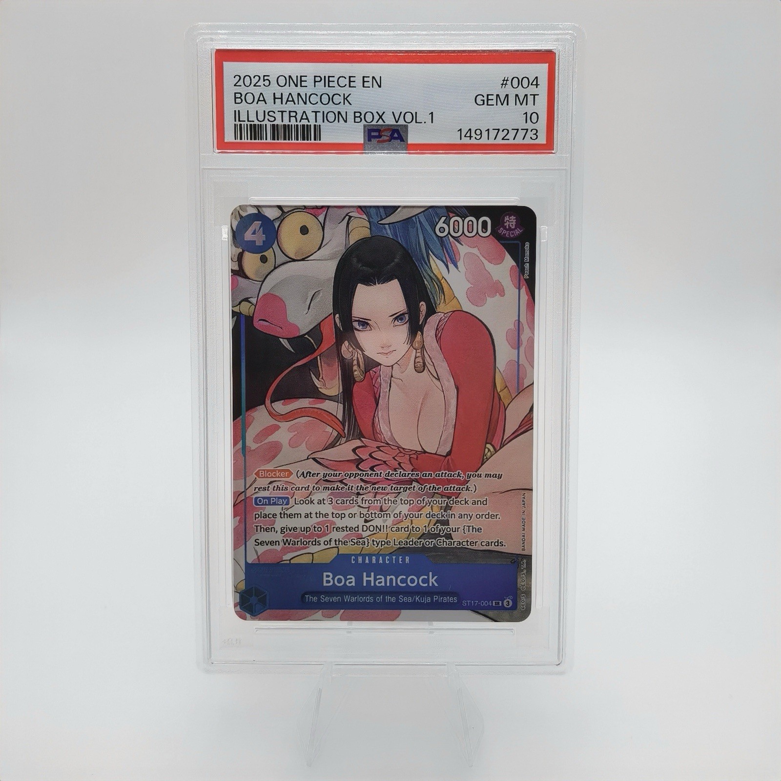 2025 ONE PIECE PROMOS ILLUSTRATION BOX VOL.1 #004 BOA HANCOCK PSA 10