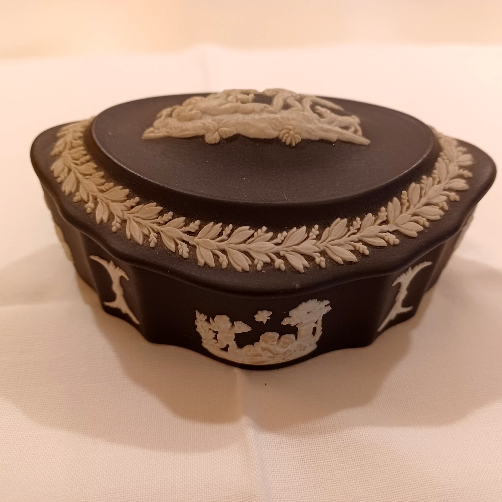 black wedgewood trinket box