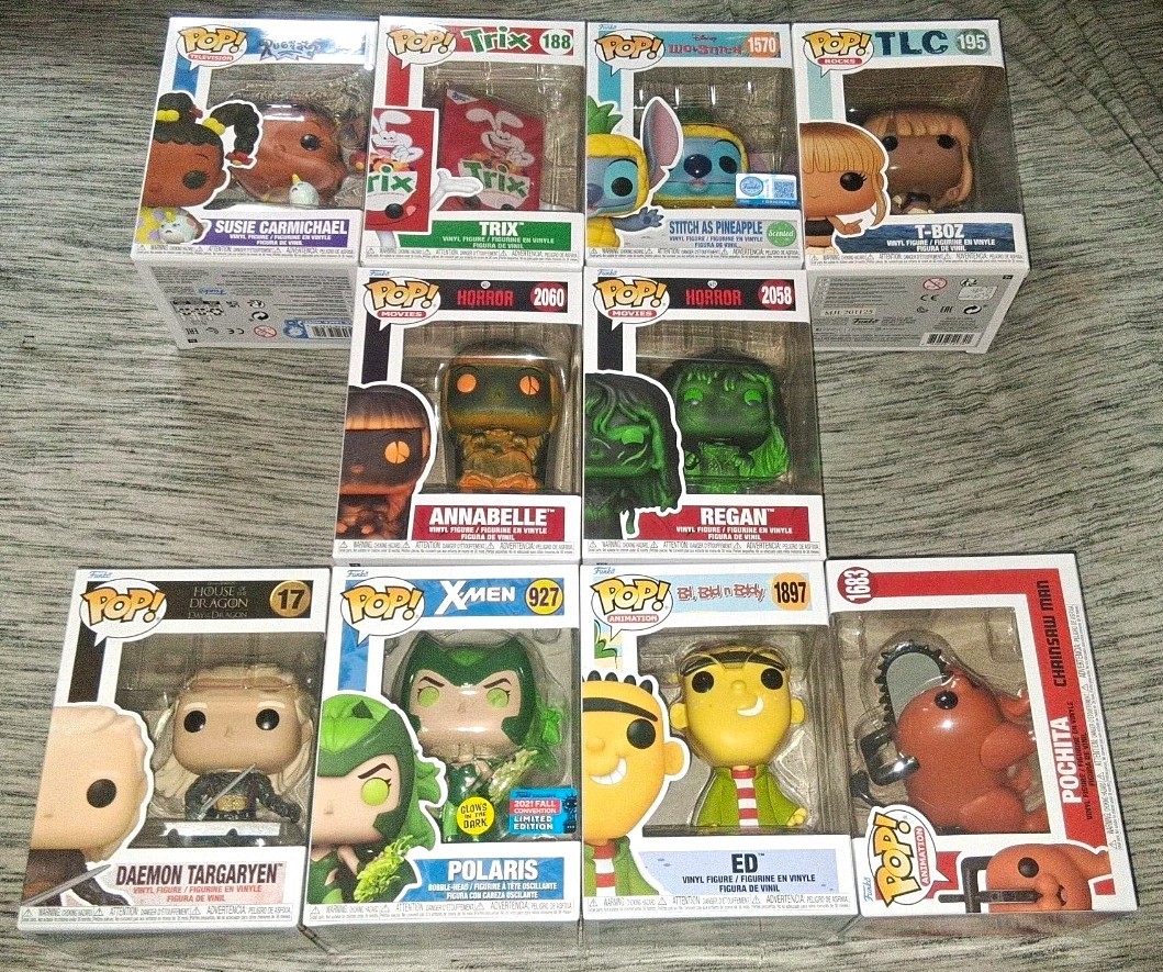 Funko Pop Vinyl 10 Figure Mixed Lot feat. 2 Horror Funkos With Cards & Polaris