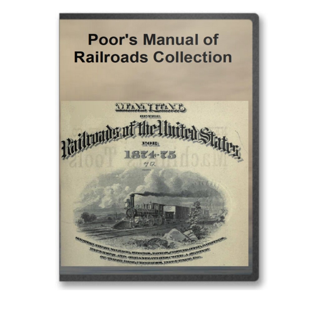 Poor's Manual of Railroads - 22 Volumes 1874-1903 DVD - C661