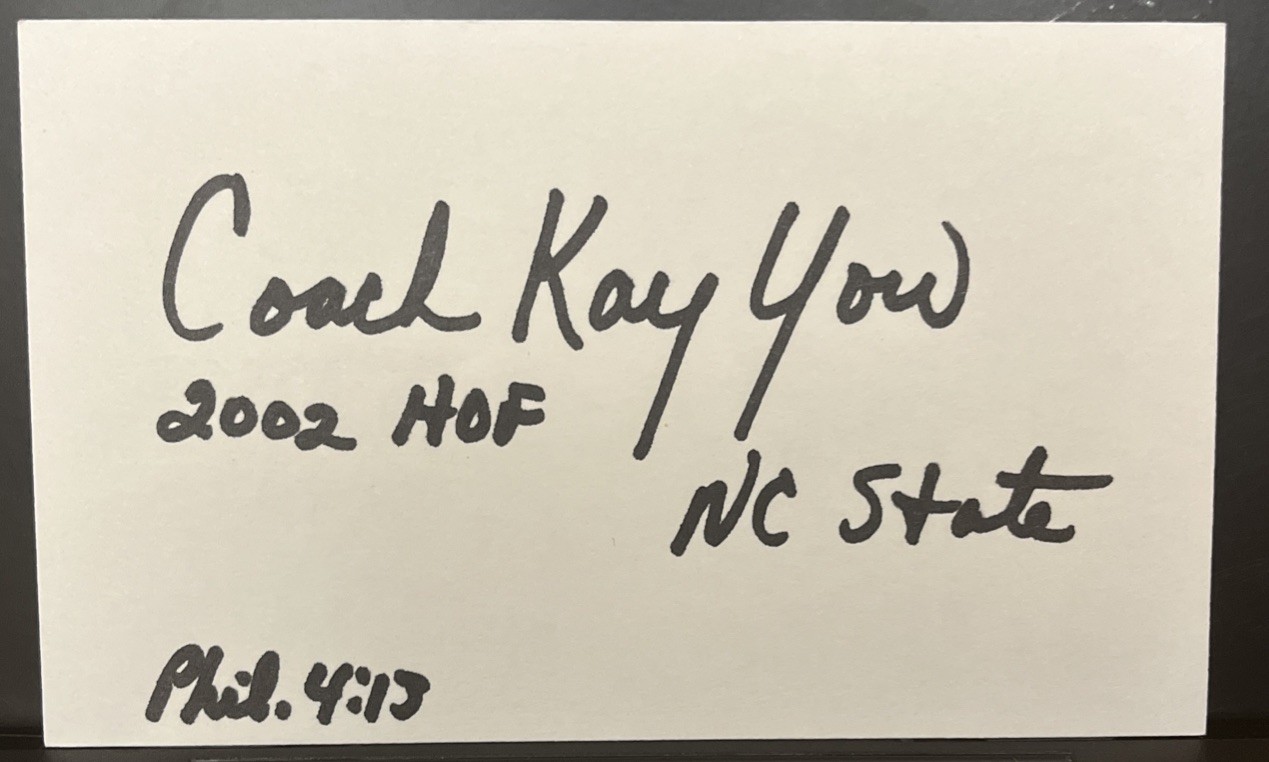 Kay Yow North Carolina NC State Wolfpack HOF Olympic Signed Autograph