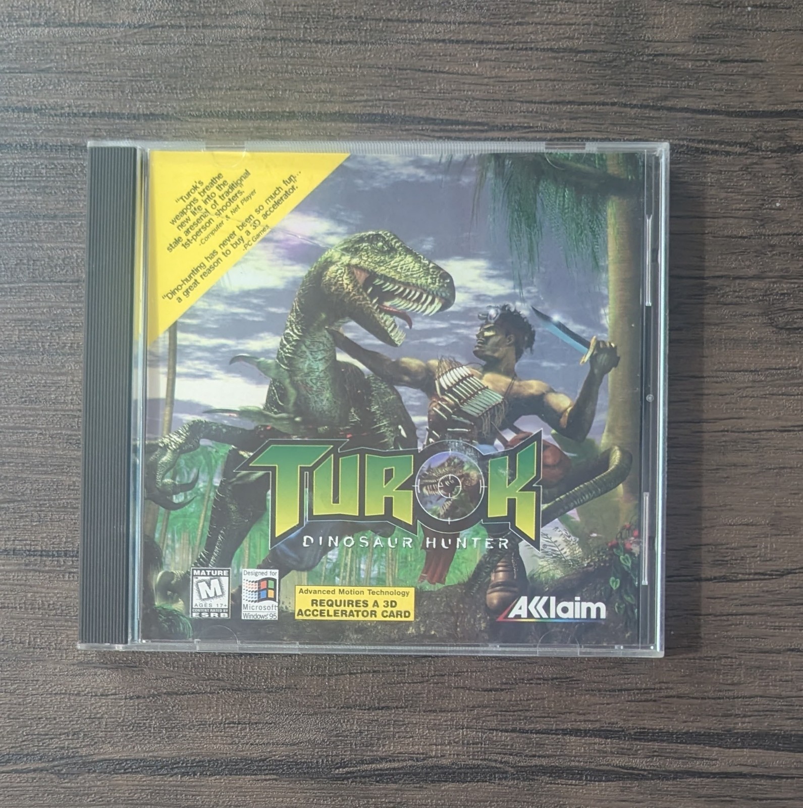 Turok Dinosaur Hunter PC CD-ROM Windows 95 1997 Acclaim Tested No Manual