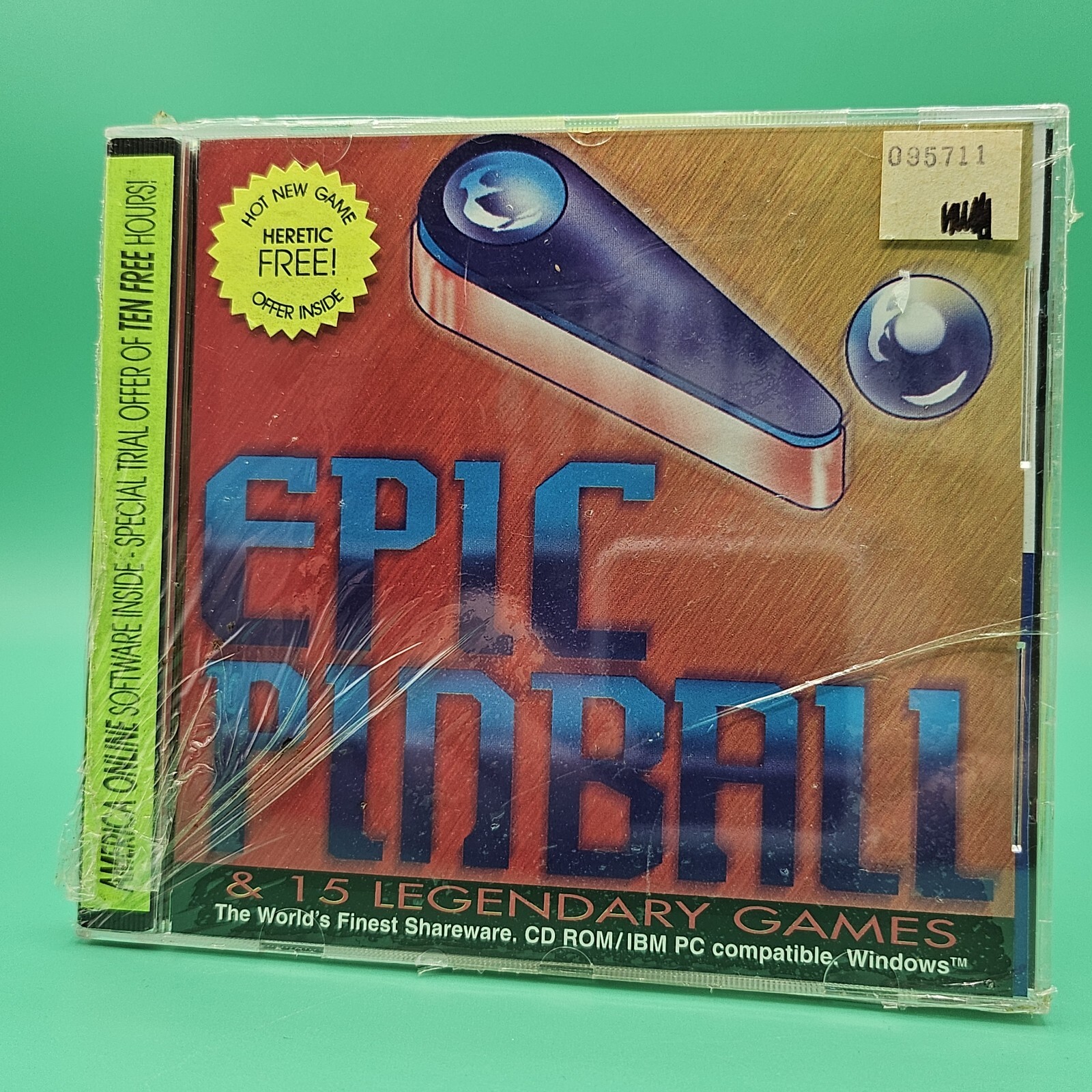 Epic Pinball & 15 Legendary Games Vintage SHAREWARE PC CD ROM BRAND NEW Heretic