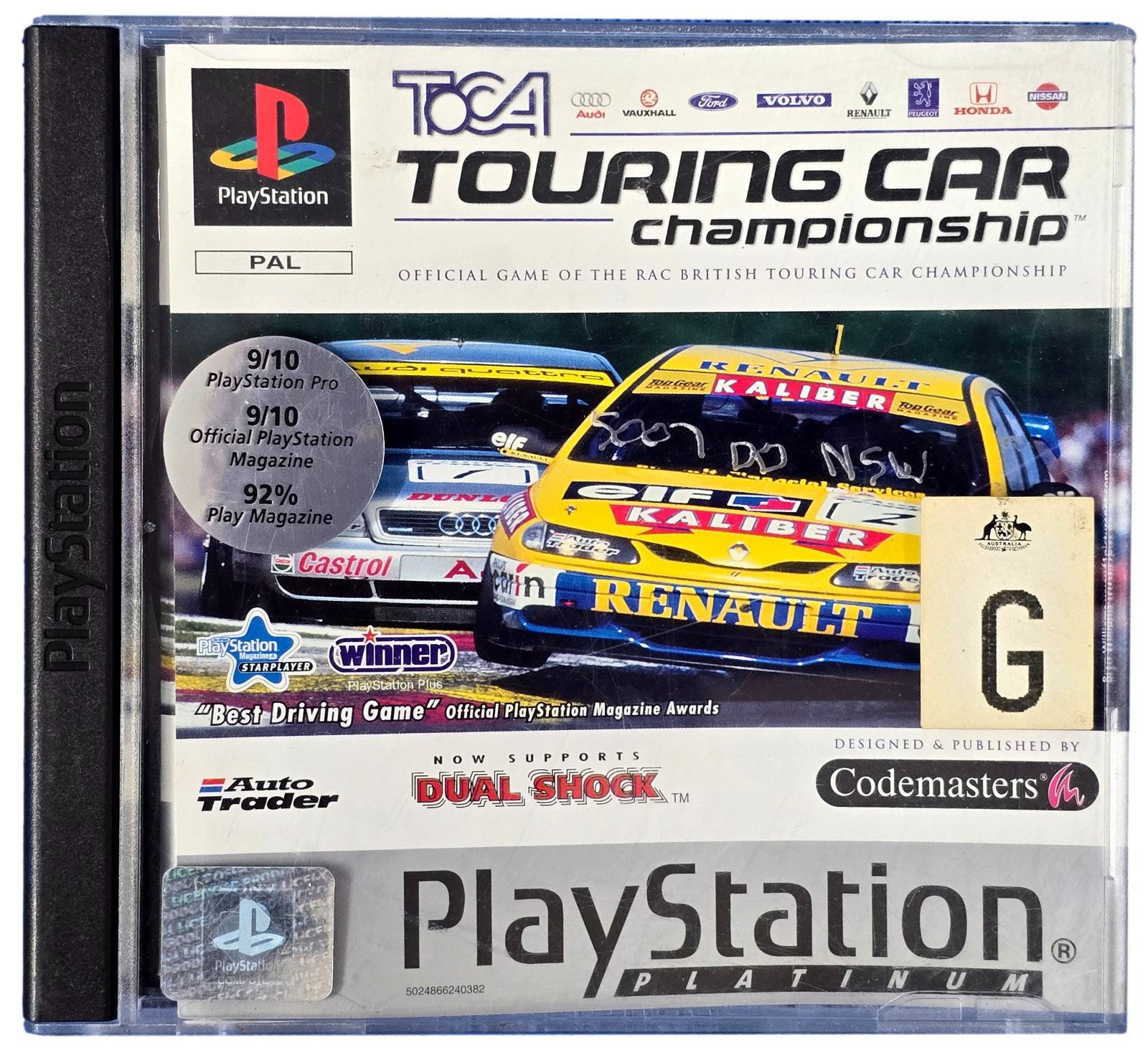 TOCA Touring Car Championship PAL (Platinum) PS1 PS2 PS3  *Complete*