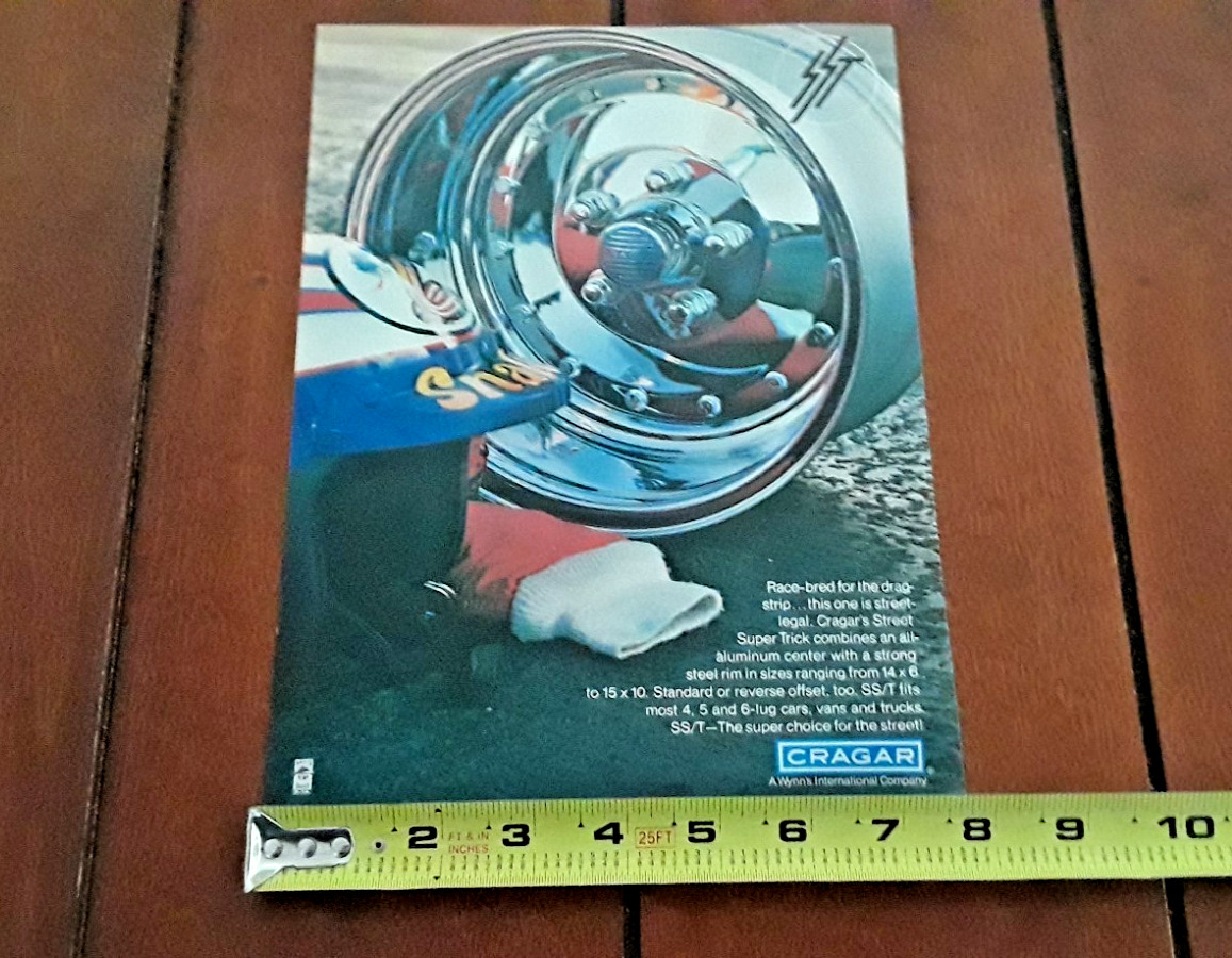 CRAGAR STREET SUPER TRICK SST- MAG WHEELS - ORIGINAL 1978  VINTAGE AD