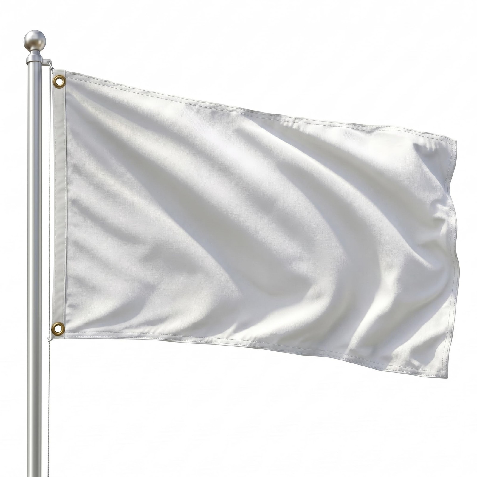 DMSE Solid White Flag, 2x3 Flag, UV Resistant, Fade Resistant Material with M...