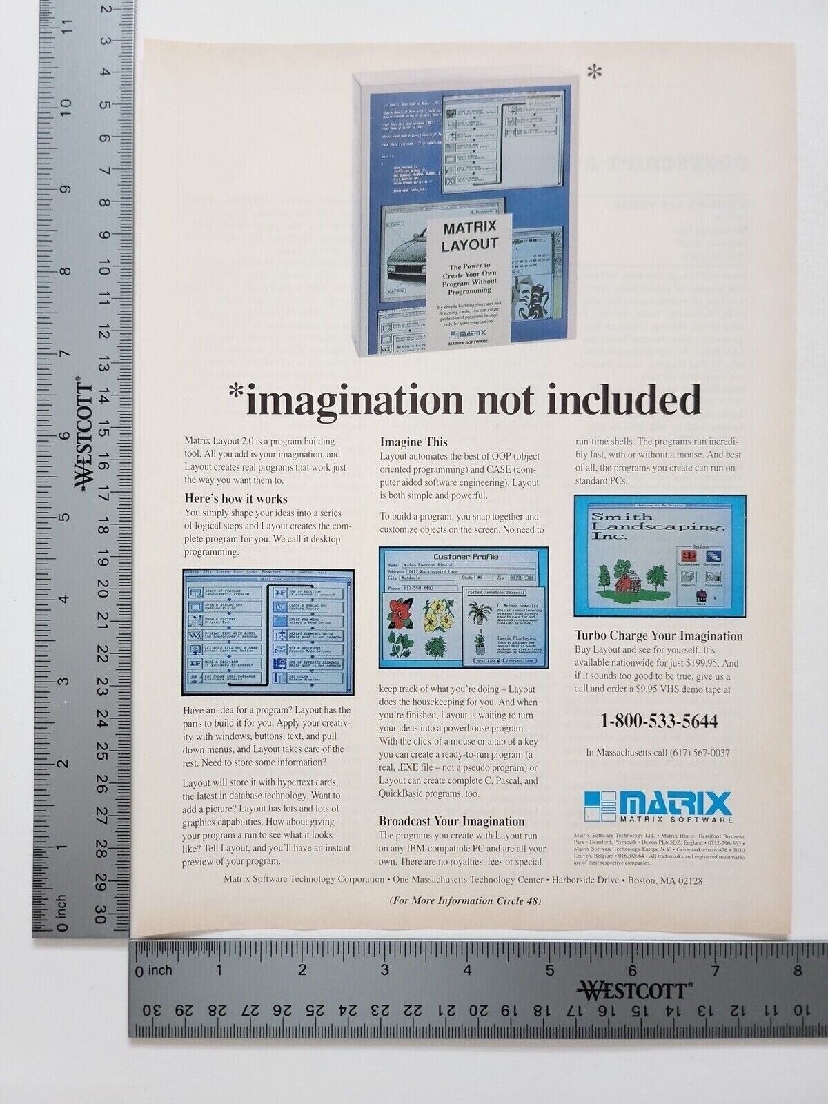 Matrix Software Vintage 1980S Personal Computer Print Advertisement