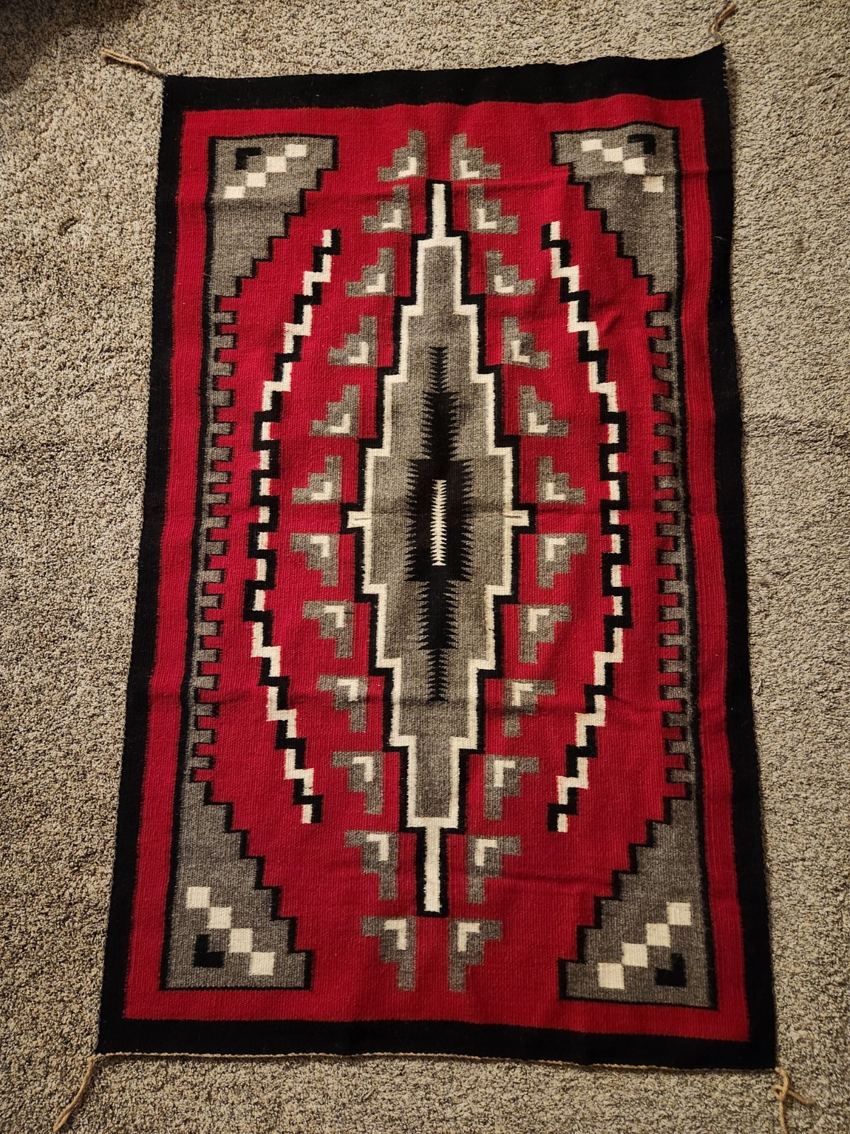 Authentic Vintage 1970s Navajo Rug - Ganado / Klagetoh Style Handwoven Wool 