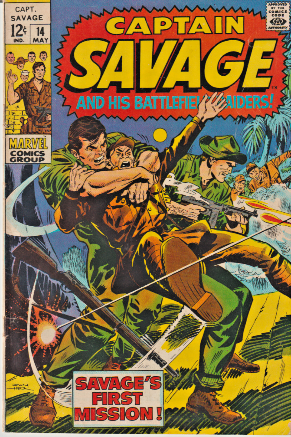 CAPTIAN SAVAGE AND HIS BATTLEFIELD RAIDERS #14  MARVEL  SILVER-AGE 1969  NICE