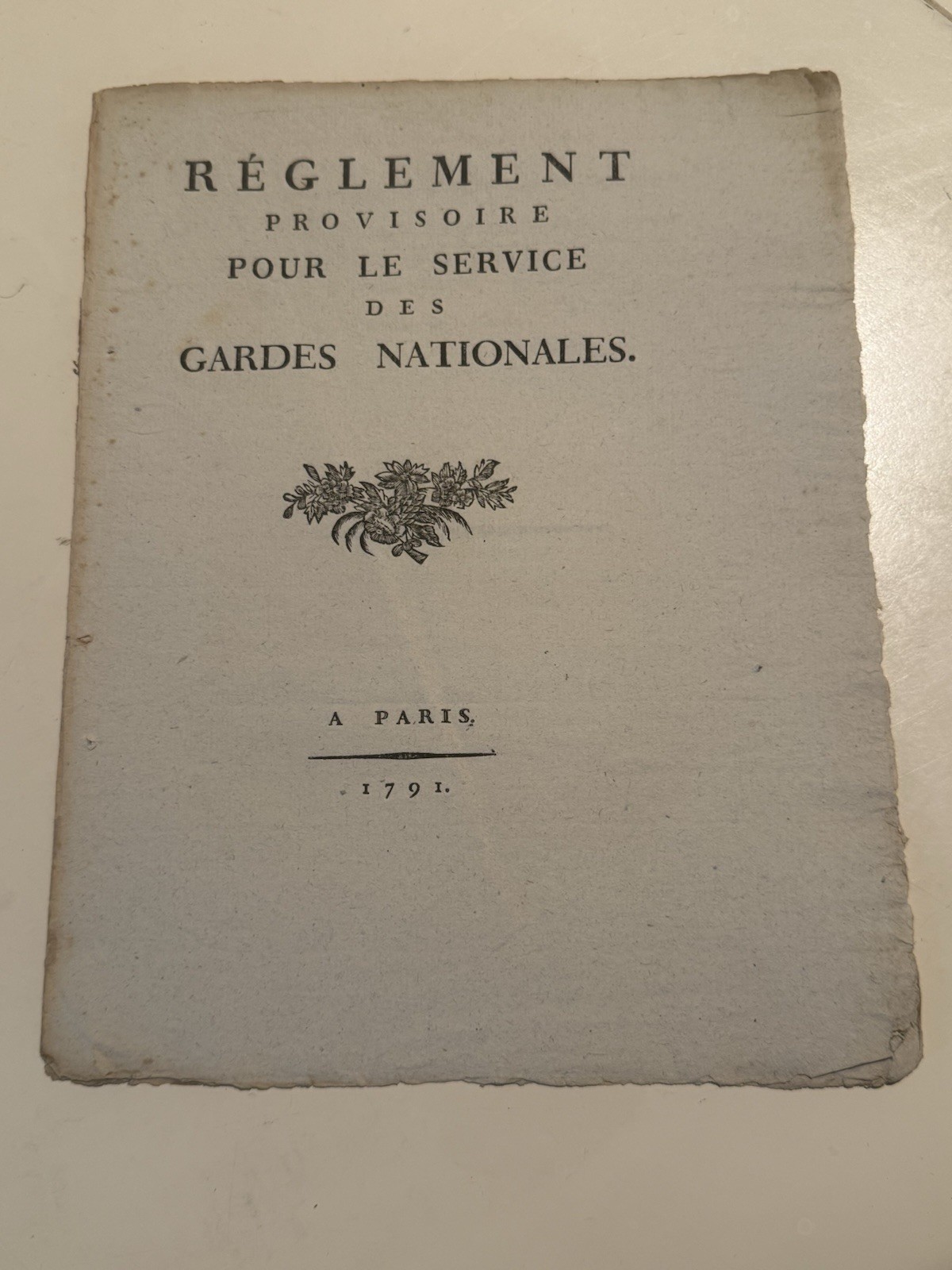 French Revolution Documents 1791 National Guard Uniform Arms & 1794 Terror Paris