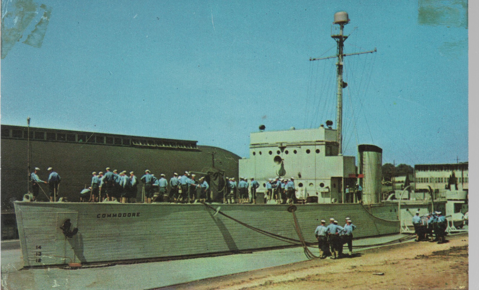 Navy Ship The Commodore Postcard Bainbridge MD US Naval Training Center Vintage