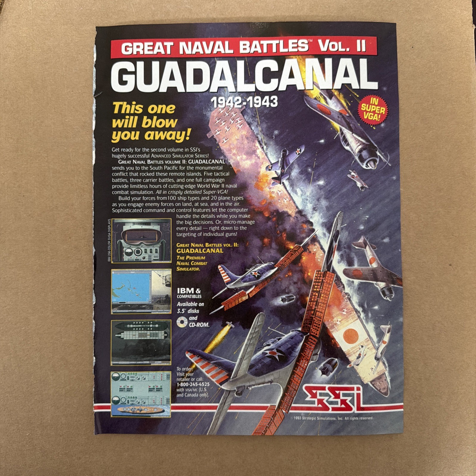 Great Naval Battles Vol. II: Guadalcanal 1942-43 Print Ad/Poster Art PC Big Box