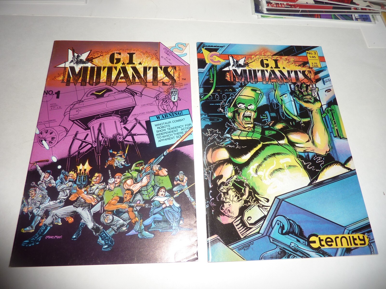 G.I. MUTANTS #1 and 2 Eternity Comics 1987 FN+ to VF