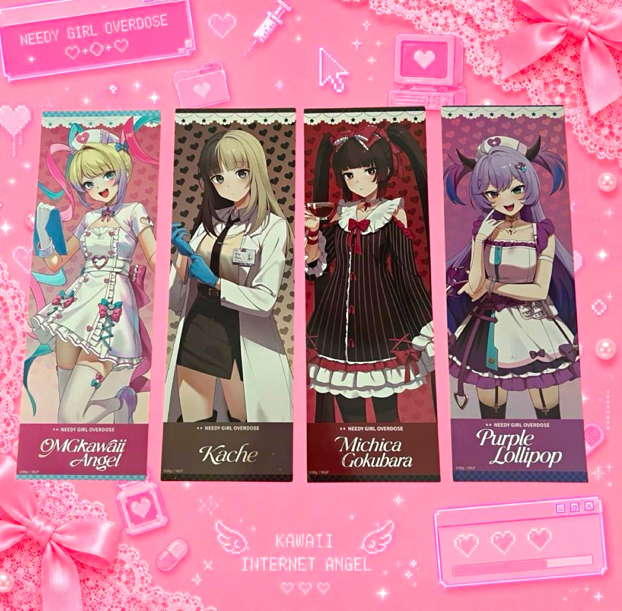 NEEDY GIRL OVERDOSE NSO KAngel Ame Official Shanghai Pop-Up Bookmark Set Rare